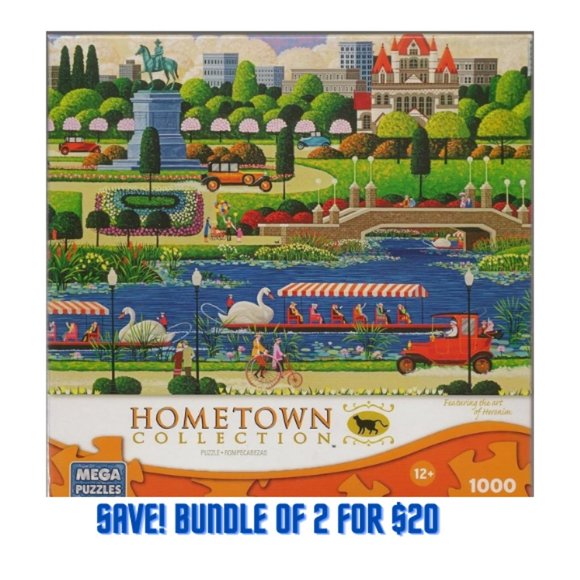 Hometown Collection Other - Hometown Collection Swan Boats in Boston Park 1000 Pc Jigsaw Puzzle